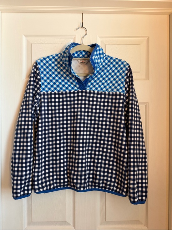 Lands' End Jackets & Blazers - Lands' End Blue Gingham Pullover